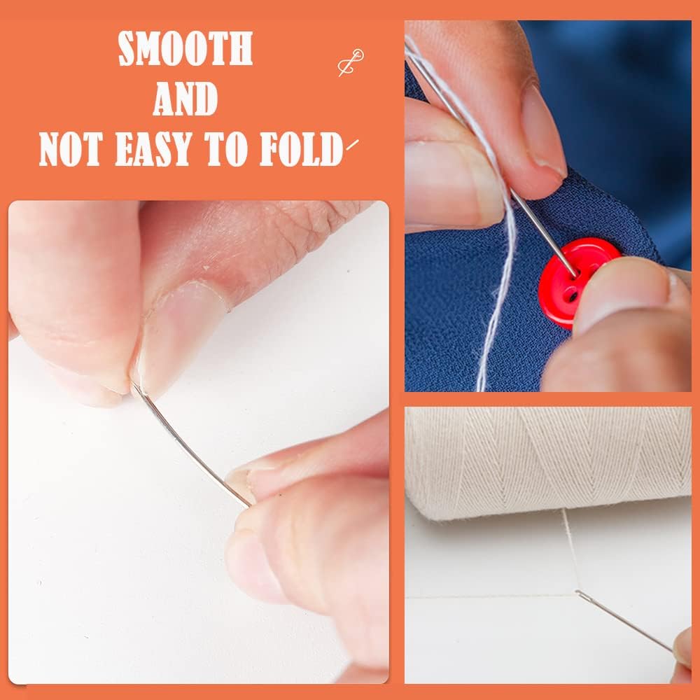 Wooden Needle Case, 30 Pcs Side Hole Blind Sewing Needles, Stainless Steel Elderly Self Threading Needles, Household DIY Beading Threading Needle, Sewing Embroidery Needle Accessories Wooden Needle Case, 30 Pcs Side Hole Blind Sewing Needles, Stainless Steel Elderly Self Threading Needles, Household DIY Beading Threading Needle, Sewing Embroidery Needle Accessories